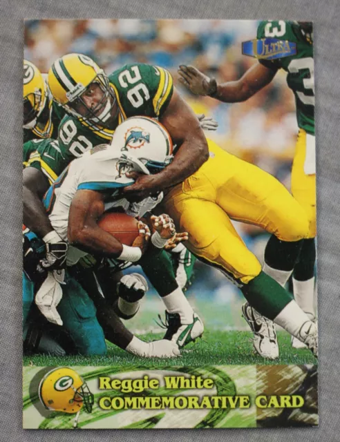 REGGIE WHITE HOF Commemorative Card Green Bay Packers 1998 Fleer Insert ...