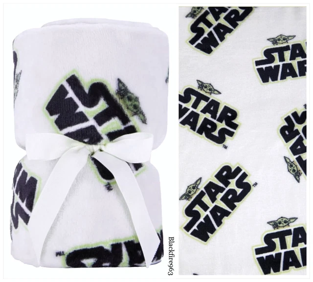 DISNEY KIDS STAR WARS Mandalorian Yoda Baby Grogu Soft Fleece Throw
