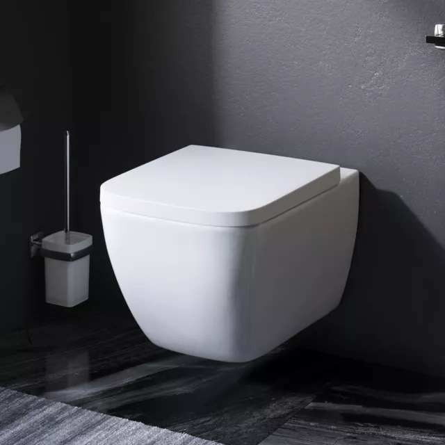 Design Hänge WC Spülrandlos Toilette abnehmbarer WC Sitz mit Softclose AM.PM