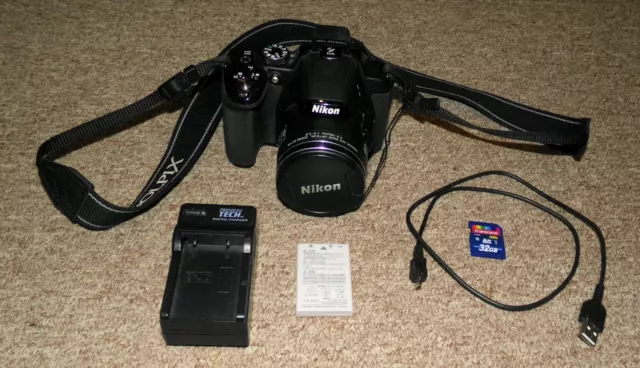 Very Nice  Nikon COOLPIX P520 42X  Digital Camera Optical Zoom Wide Full HD &&&&