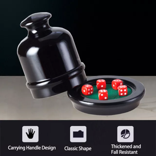 (S)Dice Lid Roller Cup Surface Plate Easy Open Black Pine Dice Roller Cup Set