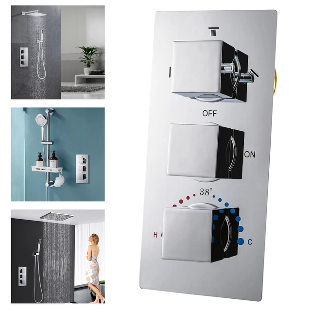 3WAYS THERMOSTATIC MIXER Shower Diverter Temperature Control Valve 3