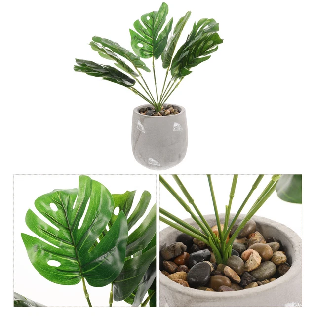 Glitzhome Palma Artificiale 110cm In Vaso: Pianta Finta Realistica Per Interni/Esterni, Decorazione Casa E Ufficio