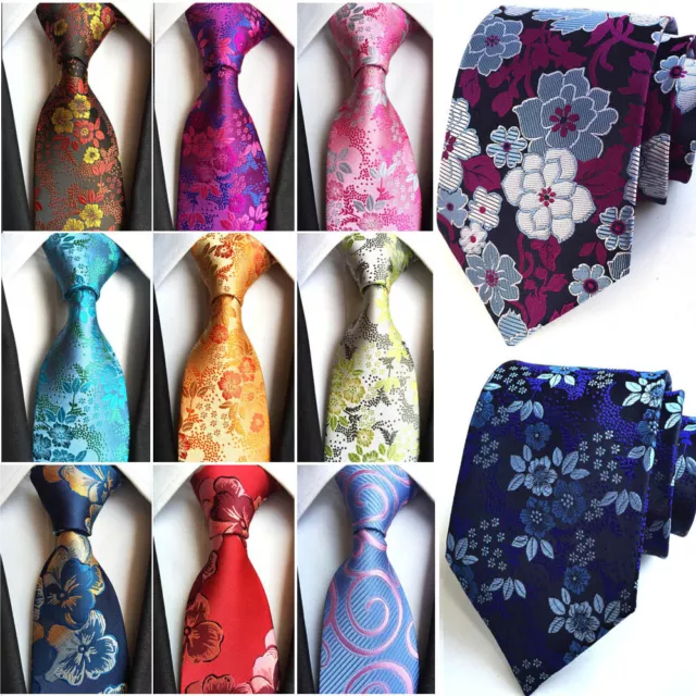 Men's Flower Floral Vine Paisley Wide Neck Tie Stylish Party Business Necktie