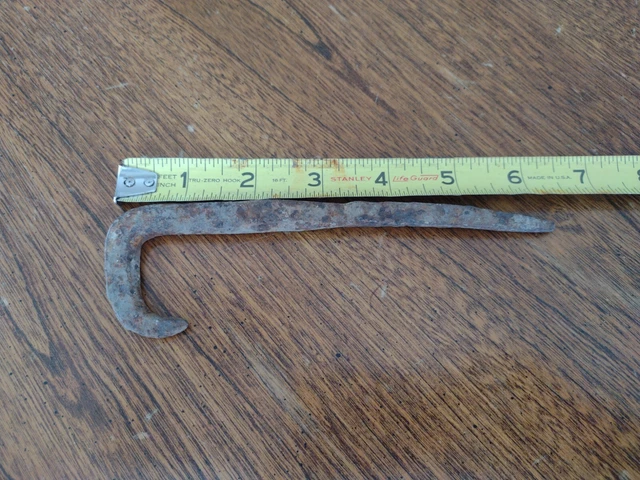 1800's Antique Hand Forged Barn Door Large Striker Latch Nail in Type