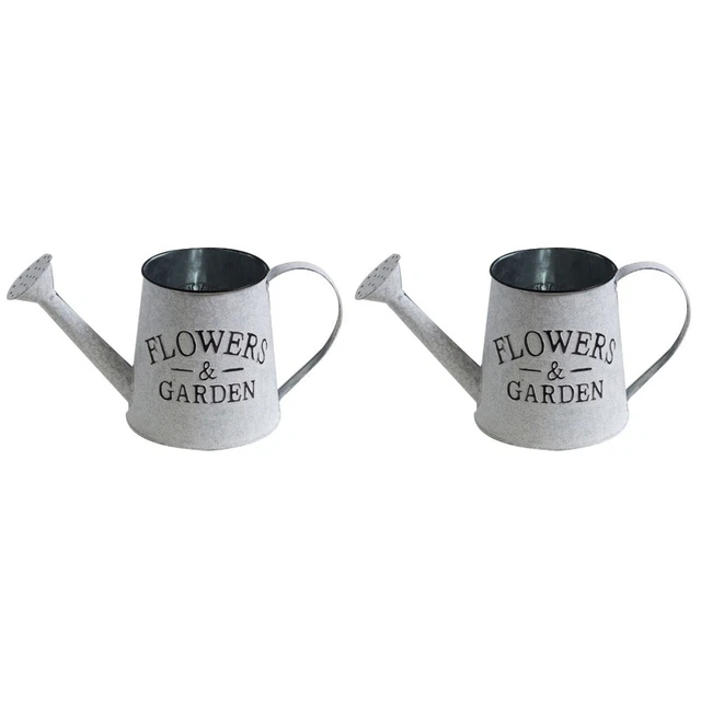 2 Count Iron Flower Barrel French Bucket Pot Vase Office Decorations