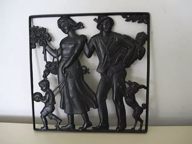 LAUCHHAMMER Reliefbild Moll  Moshage art deco vintage Iron wall panel um 1930