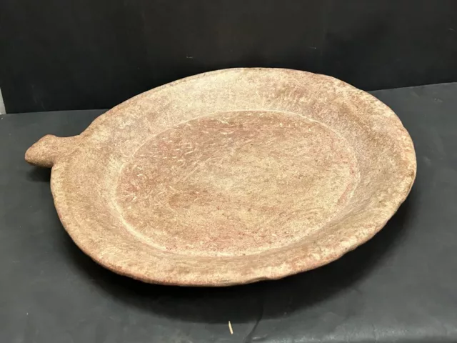 Old Vintage Hand Carved Indian Solid Heavy Large Stone Platter / Bowl /Stand.