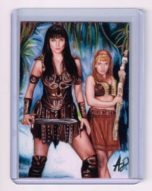 2018 ACEO Sketch Card XENA and GABRIELLE Warrior Princess 1/1