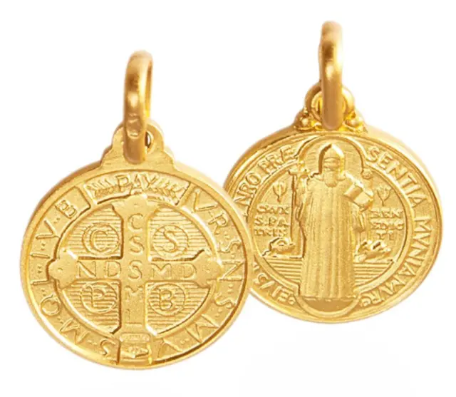 Benediktus-Medaille 585 Gold 14 Karat 10 - 30 mm NEU Hl. Benedikt Kreuz