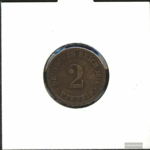 Deutsches Reich Jägernr: 11 1907 A sehr schön Bronze 1907 2 Pfennig Großer Reich