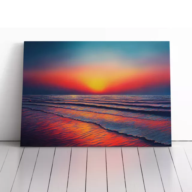 Wonderful Ocean Sunset Canvas Wall Art Print Framed Picture Decor Living Room