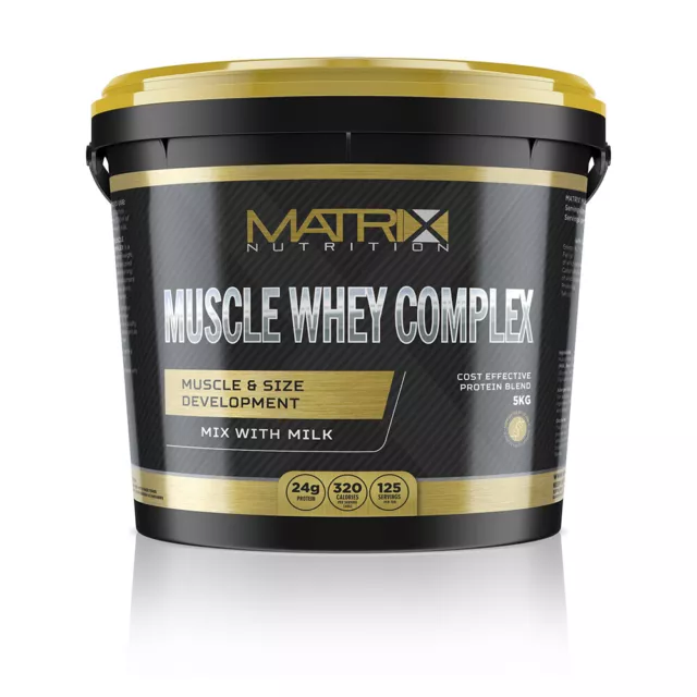 Matrix Nutrition Muscle Whey Complex - 5Kg - 2.25Kg  Protein Shake - Gain Muscle