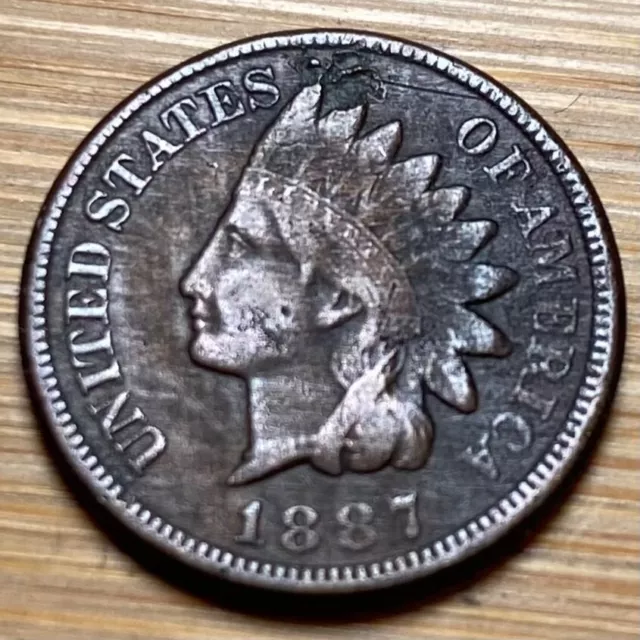 Piece De 1 Cent Tête D´indien Usa 1887 (1230) Recherchée