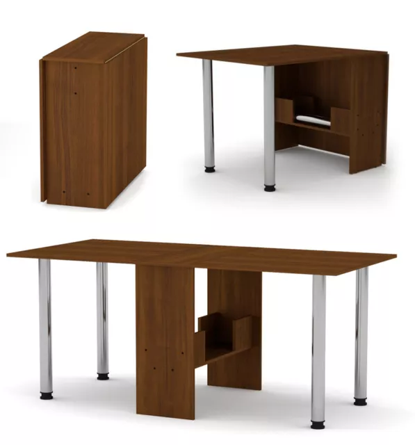 Tisch Klapptisch Esstisch klappbar Funktions -Büro -Tisch Nussbaum braun MODERN