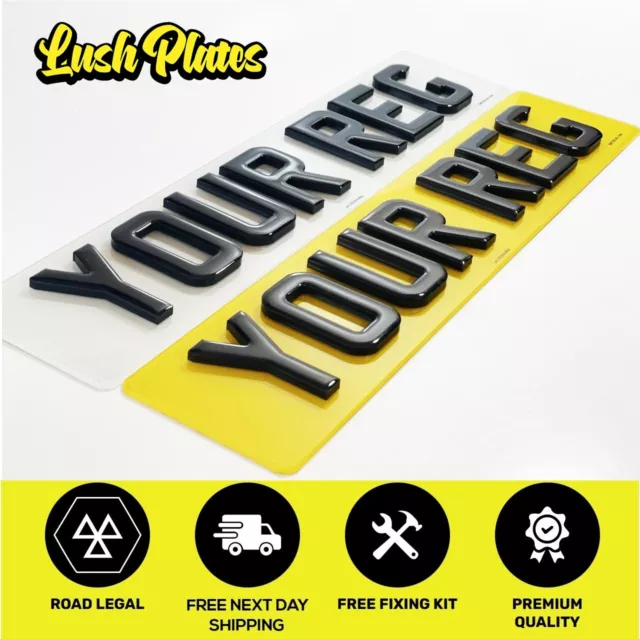 4D 3D Gel Printed Road Legal Number Plates For Car Van Premium Quality