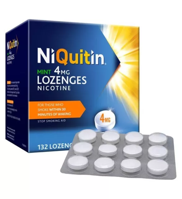 NiQuitin Minze Nikotin Lutschtabletten 4 mg - 132er Pack - Rauchersucht stoppen/beenden