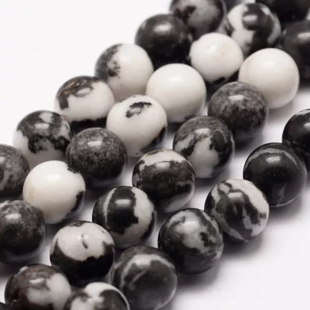 Zebra Jasper Beads Gemstone Natural Round Per Strand 6mm 8mm