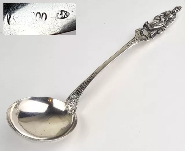 Sauce Ladle/Spoon Grotesque Mask Figure 800er Silver Um 1900 A16