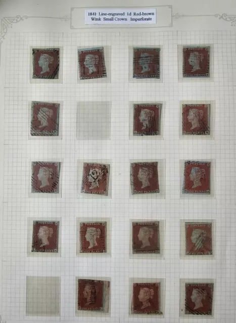 Gb Queen Victoria Collection Of Sg 8/12 1D Values Used