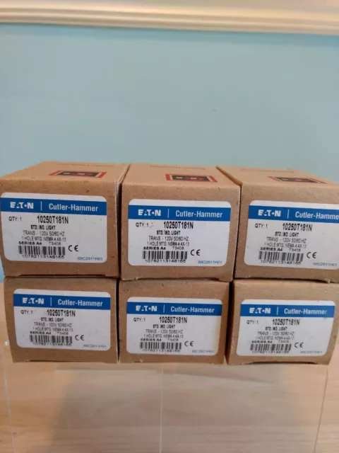 CUTLER-HAMMER 10250T181N 120V 50/60HZ Standard Indicating Light - Lot of 6