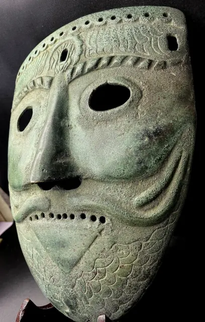 Old ancient 12th century style Bronze Persian Face Mask