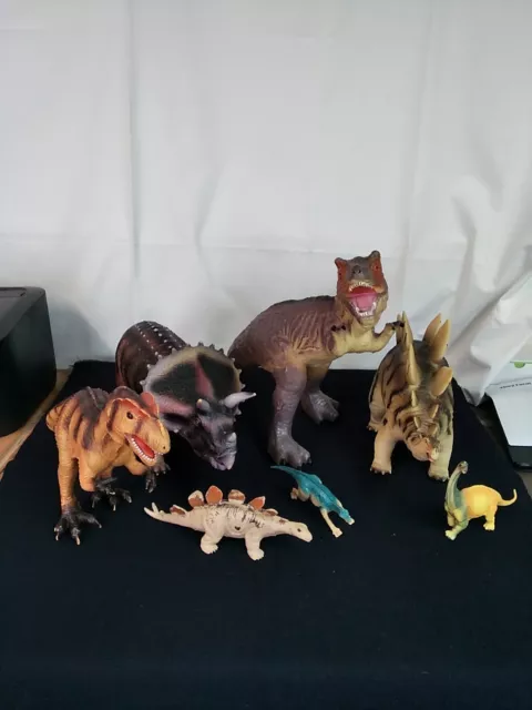 Toy Dinosaurs Bundle X 7 T-Rex, Stegosaurus, Triceratops, Etc