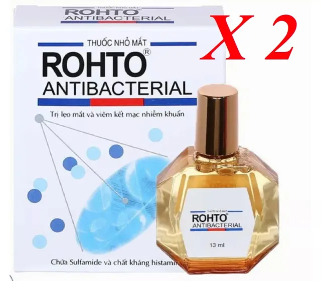 2 x V Rohto ANTIBACTERIAL EYE DROPS for Itching, Conjunctivitis, Styes_FREESHIP
