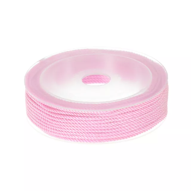 2mm Nylon Cordon Perlage Corde Chinois Nouage Tricot Corde Bracelet Rose, 42ft