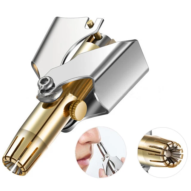 Portable for Men Stainless Steel Manual Trimmer Washable Nose Ear Hair Trimmer`