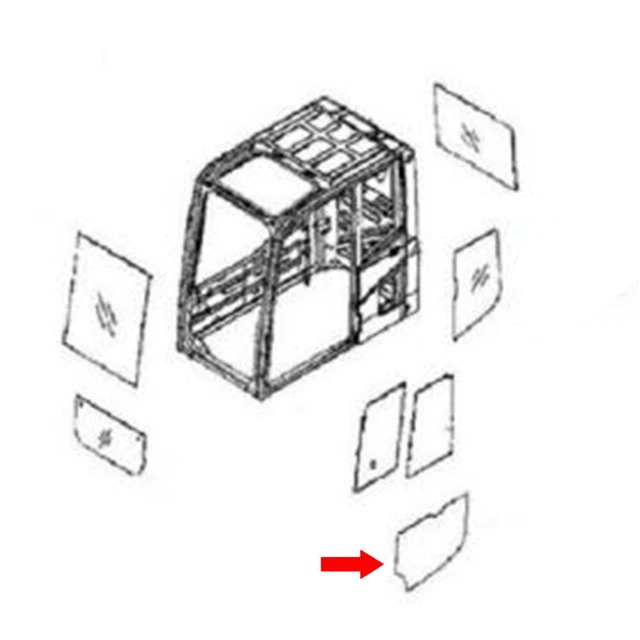 Lower Door Window Glass Fits Komatsu KPC210LC-8 PC130-8 PC200LC-8 PC210-8 PC220-