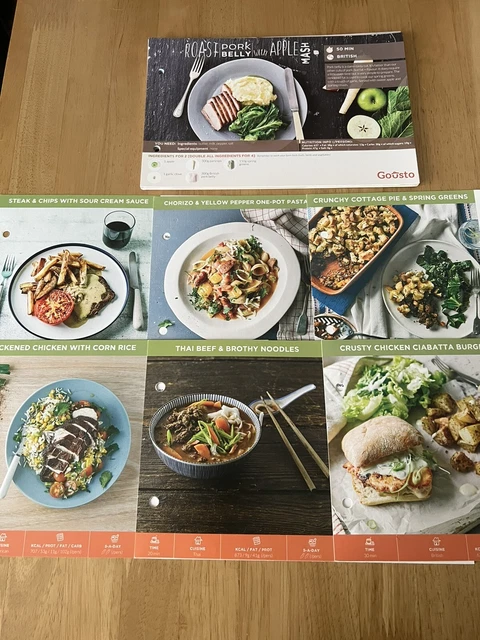 20 GOUSTO MEAL Plan Random Meal Menu Recipe Cards Meat No Duplicates 