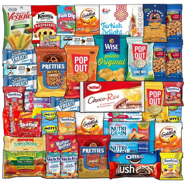 BLUE RIBBON SNACK Box Care Package Variety Pack (90 Count) Ultimate ...