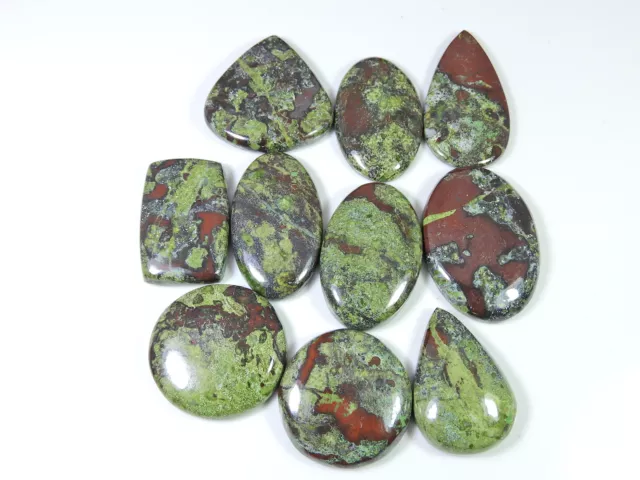 455Cts. Natural Dragon Jasper Pear Cabochon Loose Gemstone 10Pcs Lot 31-40MM G78