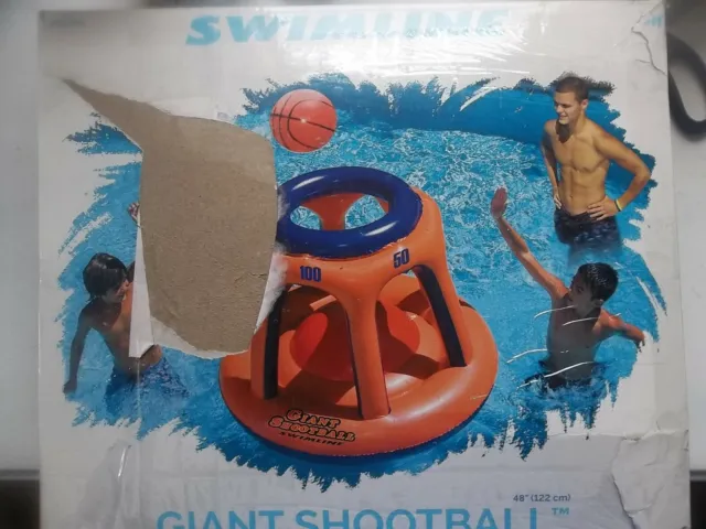 Swimline 90285 Basketball Hoop Giant Shootball Inflatable Fun Swimming Pool Toy