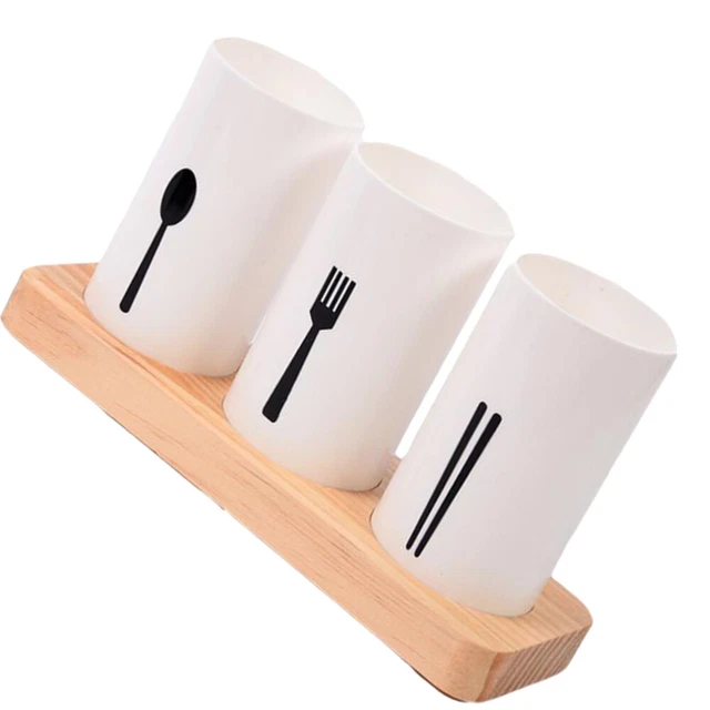 Portautensili In Legno Per Il Bancone Della Cucina, Pentola In Legno Per Utensili Da Cucina Per Il Piano Di Lavoro Arredamento Da Cucina In Stile~p220634400