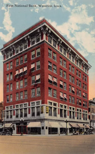 Waterloo Iowa IA First National Bank Building Postcard