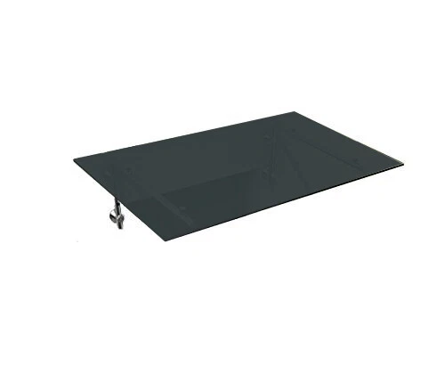 BuyLando Shop - [modello - vetro grigio] - tettoia in vetro - vetro VSG - 180x90 - supporto a L