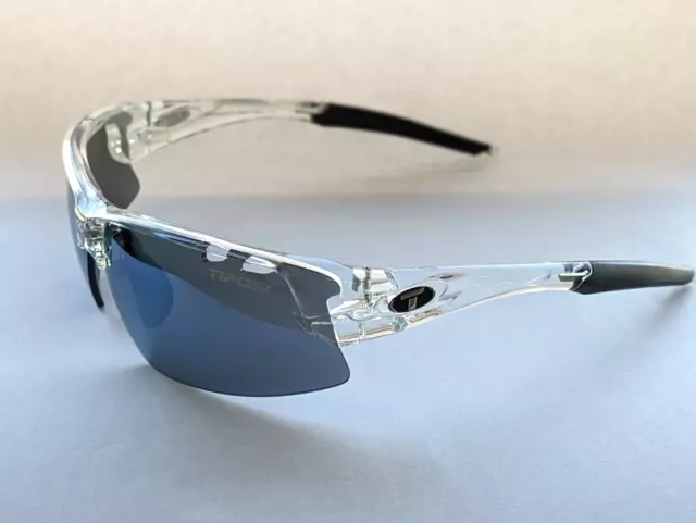 Tifosi Optics Crit Sunglasses Clear, Smoke Blue Mirror Lenses, #199