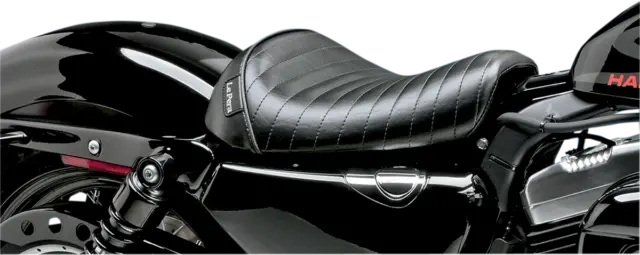 LE PERA Bare Bones BLACK Solo Seat w/ Pleats for Harley Sportster XL LK-006PT