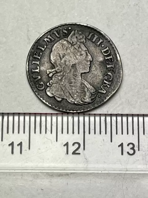 1701 William III Silver Threepence - Old Collection Ticket (E151)