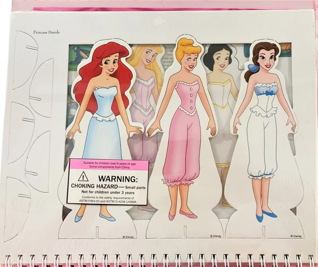 DISNEY PRINCESS STORYBOOK Paper Doll Kit & Activities Stickers Beads