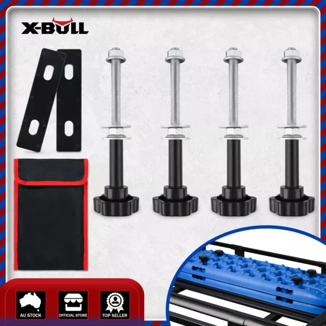 X-BULL Recovery tracks Mounting Fixing Pins Roof Rack Mount Bracket Holder Bag