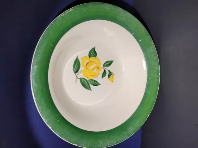 National Brotherhood Operative Potters Prim Rose China Bowl Yellow Rose 55 35