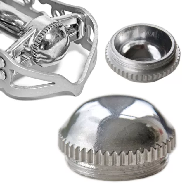 Replacement Polished Alloy Domed Retro Pedal Dust Caps Standard Thread Eroica