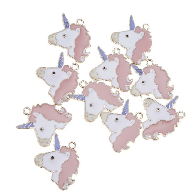 10 Stück Legierung Emaille Tier Einhorn Charms Anhänger DIY Armband Charms