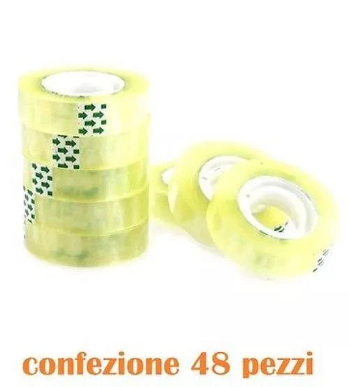 Set 48 Pezzi Rotolo Nastro Adesivo Trasparente Piccolo Larghezza 1,5cmx30mt idea