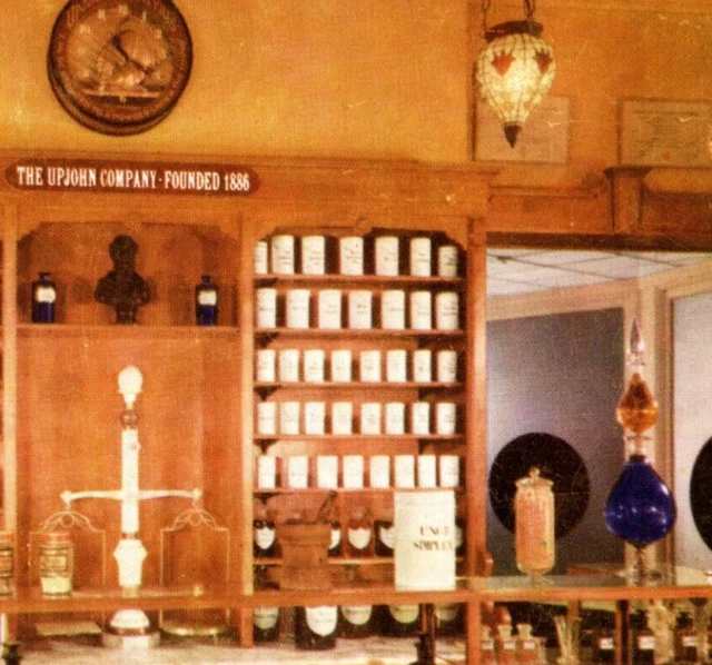 Pharmacist's Balance Prescription Counter Pharmacy Upjohn Co Disney Postcard A5
