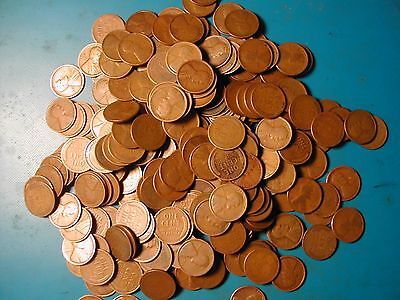 LINCOLN WHEAT CENT PENNY LOT, 500  mixed dates/mints OF TEENS! 20% MINTMARKED