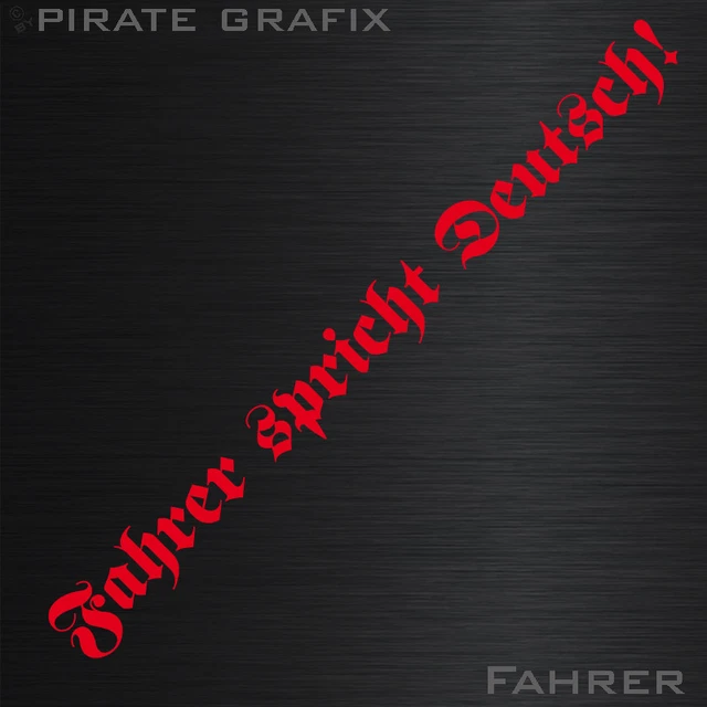 FAHRER SPRICHT DEUTSCH Typ 2 Spruch Fun Sticker Auto Aufkleber
